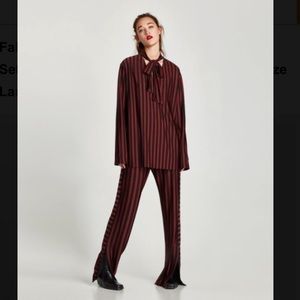 Red and Black Stripe Co-Ord Set